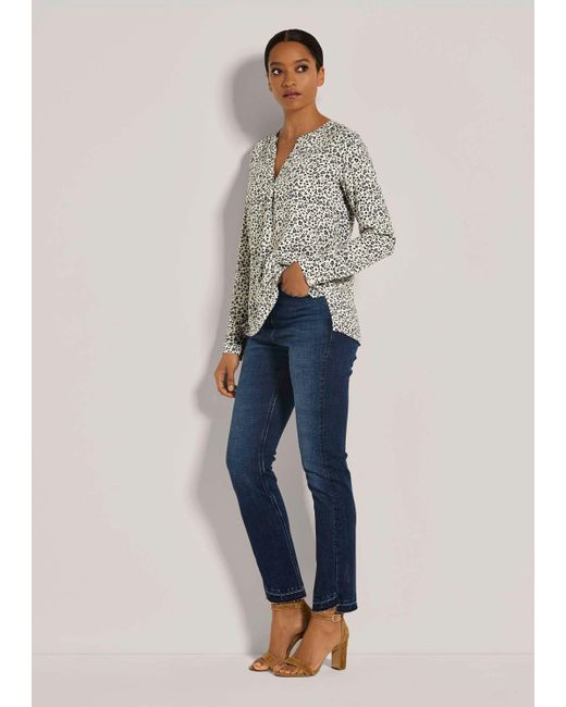Madeleine Gray Langarmbluse Lange Bluse zum Schlüpfen