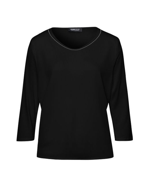 FRANK WALDER Black Blusenshirt mit dezenter Schmuckkette