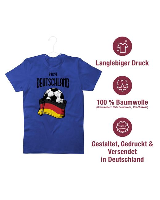 Shirtracer T-Shirt Germany Deutschland 2024 Fussball EM Fanartikel in Blue für Herren