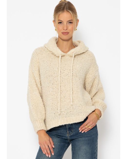 SassyClassy Natural Strickpullover Pullover aus Bouclé Strick mit Kapuze Jessica Haller Kollektion
