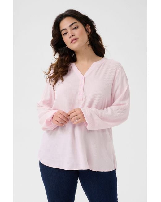 Kaffe Blue Langarmbluse Langarm-Bluse KCmahlena Große Größen