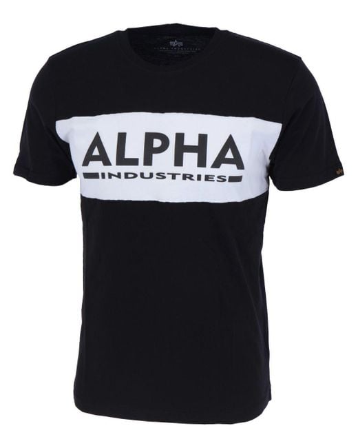 Alpha Industries Industries -Shirt Alpha Inlay T in Black für Herren