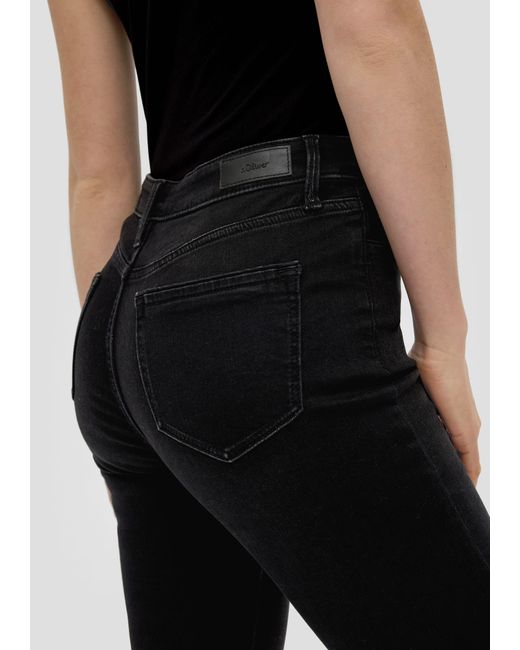 S.oliver Gray 5-Pocket- Jeans Izabell / fit / High Rise / Skinny Leg Waschung, Kontrastnähte
