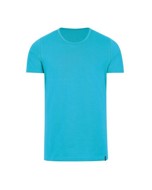 Trigema T-Shirt aus Baumwolle/Elastan (1-tlg) in Blue für Herren