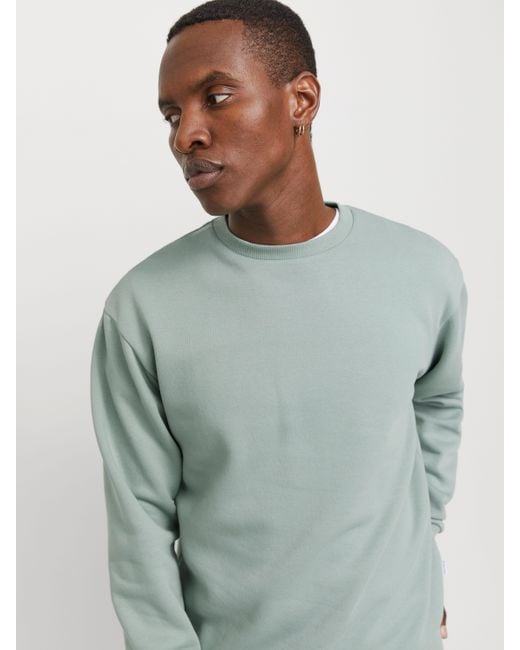 Jack & Jones Sweatshirt JJEBRADLEY SWEAT CREW NOOS mit Rippbündchen in Gray für Herren
