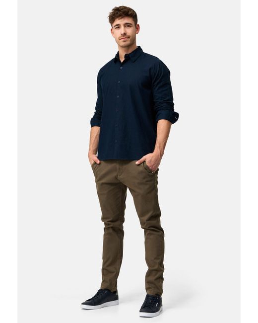 INDICODE Langarmhemd INSville in Blue für Herren