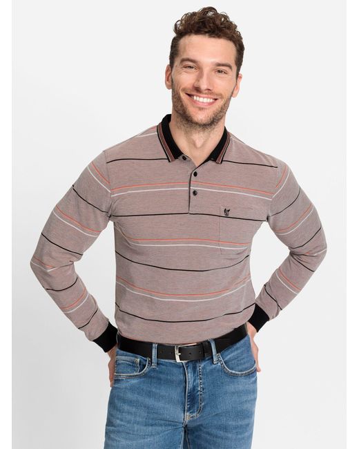 Hajo T-Shirt Langarm-Poloshirt in Gray für Herren