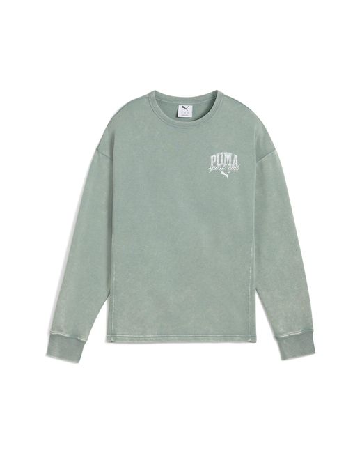 PUMA Green Sweatshirt CLASS Bequemer Crewneck mit Waschung