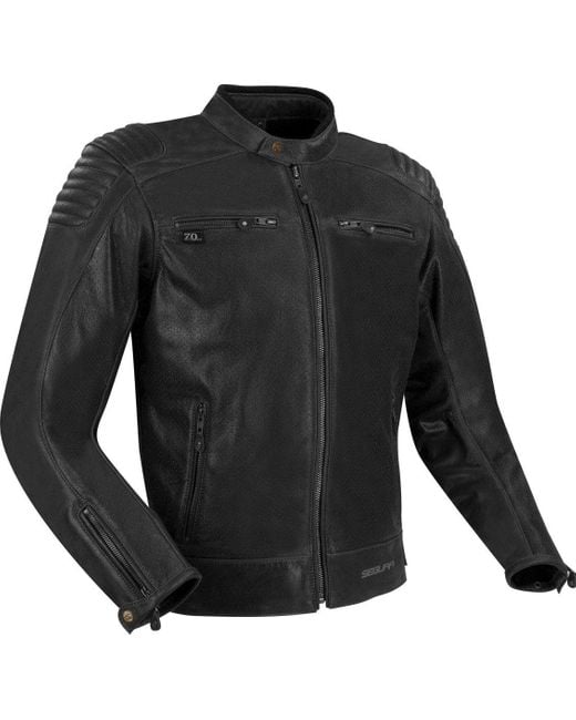 Segura Motorradjacke Express perforierte Motorrad Lederjacke herausnehmbares Innenfutter in Black für Herren