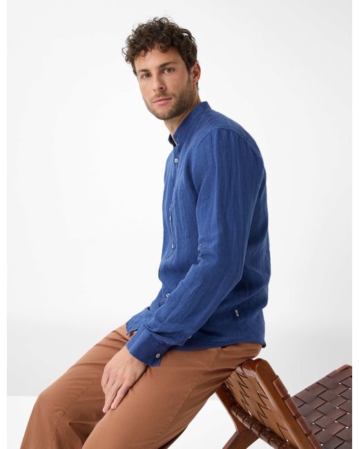 Brax Leinenhemd Style hemd in Blue für Herren