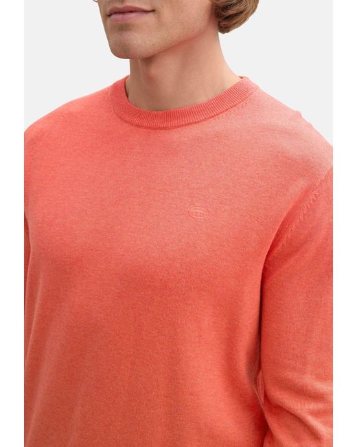 Tom Tailor Pullover Strickpullover R-Neck (1-tlg) in Pink für Herren