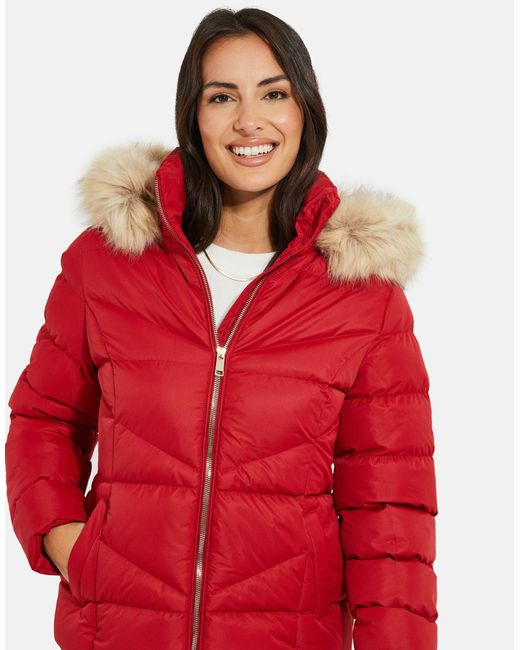 Threadbare Red Steppjacke (1-St) mit kuscheliger Kapuze