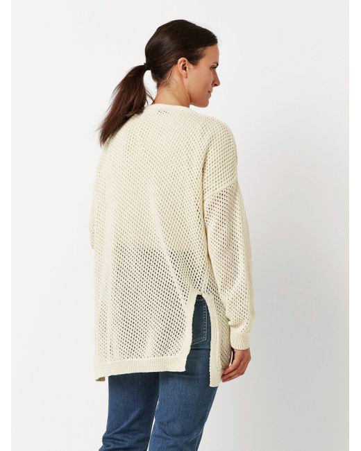Toni White Cardigan Hilla in offener Form aus Lochstrick