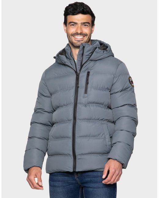 Threadbare Steppjacke THB Jacket Stadium (1-St) mit praktischer Kapuze in Blue für Herren