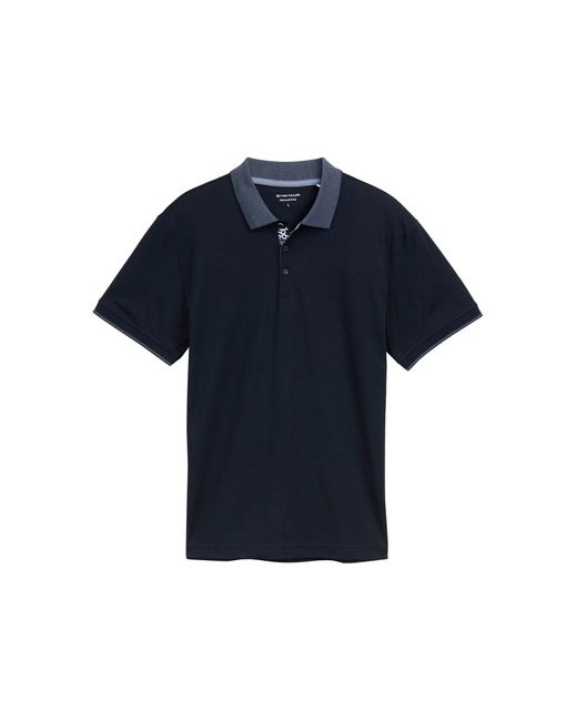 Tom Tailor Basic Jersey Poloshirt in Blue für Herren