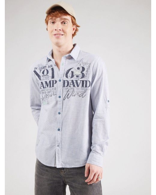 Camp David Langarmhemd (1-tlg) in Blue für Herren