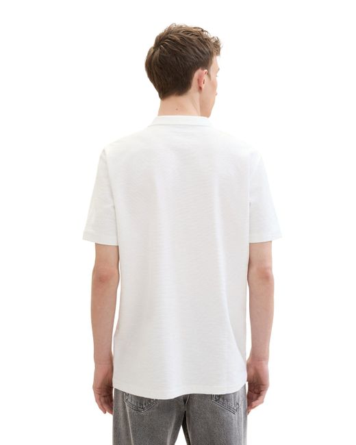 Tom Tailor Poloshirt in gerippter Optik in White für Herren