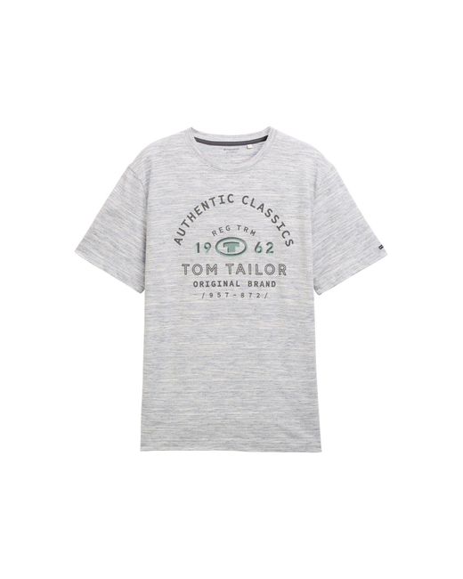 Tom Tailor T-Shirt mit Logo-Print in White für Herren
