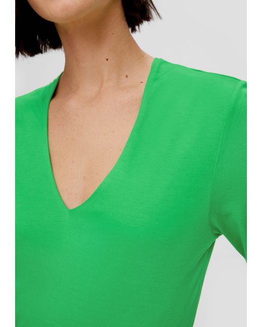 S.oliver Green Kurzarmshirt T-Shirt aus Viskose