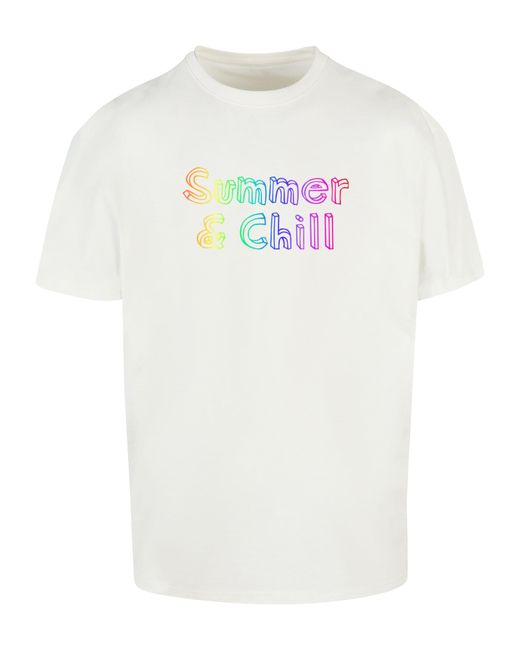 Merchcode T-Shirt Summer And Chill Rainbow Heavy Oversized Tee (1-tlg) in White für Herren