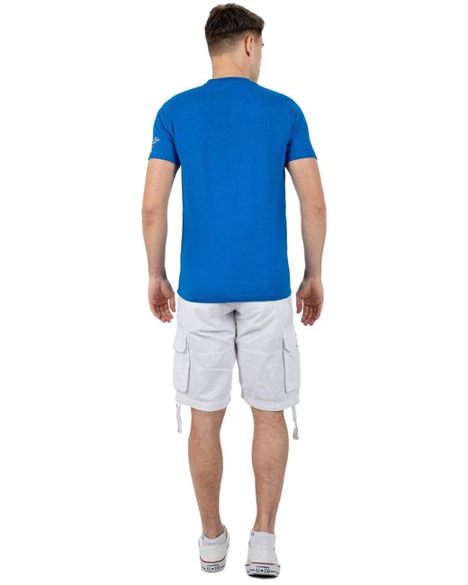 Geo Norway T- Casual Kurzarm Shirt bajiami Men (1-tlg) mit auffälligen Prints in Blue für Herren