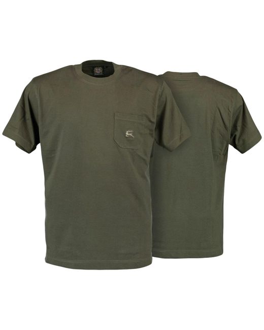 German Wear Trachtenshirt OJ11 (Spar-Set, ) 2er Pack Jagd T-Shirt Trachtenmode Oliv in Green für Herren