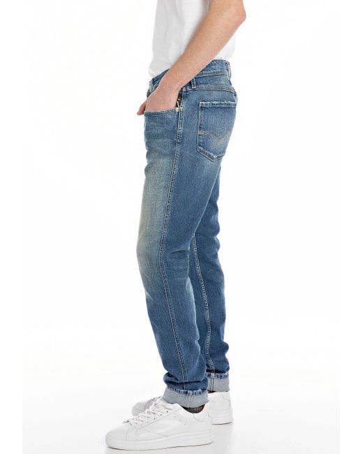 Replay Slim-fit-Jeans ANBASS HYPERFLEX BIO in Blue für Herren