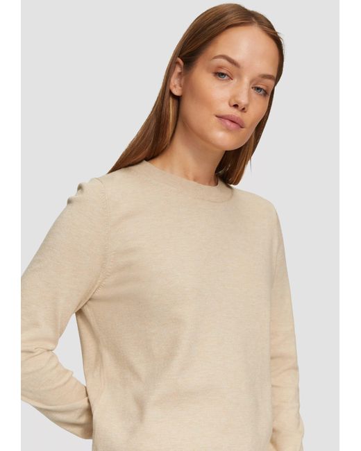 S.oliver White Pullover - Strickpullover mit Rundhalsausschnitt
