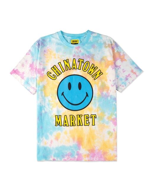 Market Smiley Batik T-Shirt Multi default in Blue für Herren