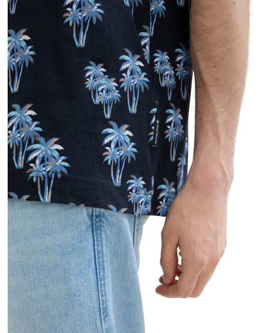 Tom Tailor Shirt mit All-Over Print in Blue für Herren