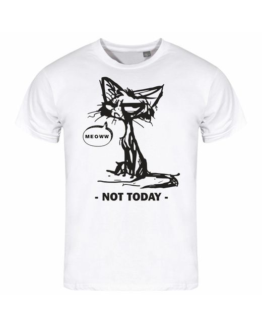 deinshirt Print- T-Shirt Katze not today Funshirt mit Motiv in White für Herren