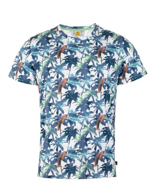 ROADSIGN australia T-Shirt Tropical Haven (1-tlg) mit Palmen All-Over-Print und Rundhalsausschnitt in Blue für Herren