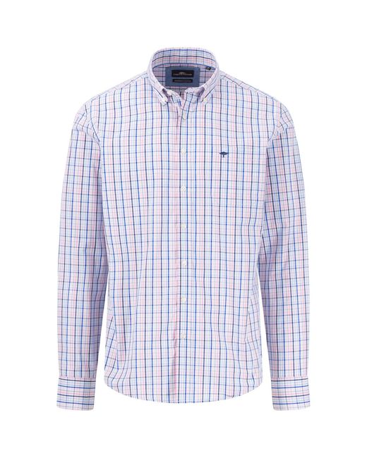 Fynch-Hatton Langarmhemd Seasonal Combi Check, B.D., /1 in Blue für Herren