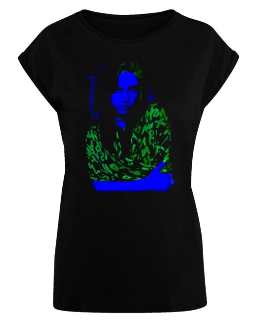 F4NT4STIC Black Shirt Billie Eilish Neon Backlit Premium Qualität