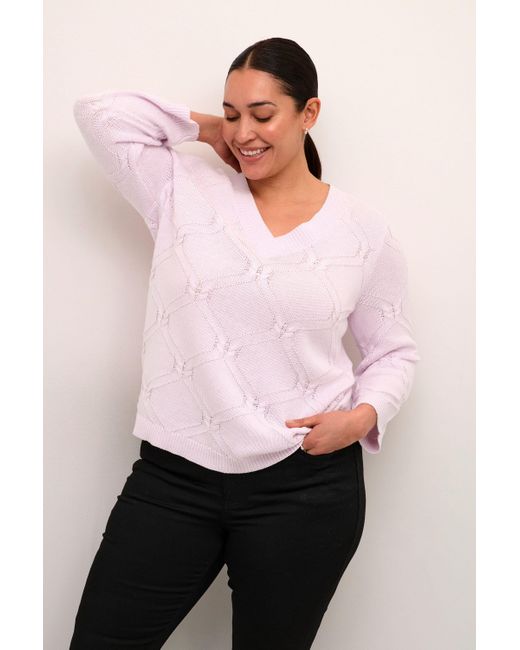 Kaffe Pink Strickpullover KCcarlie Große Größen