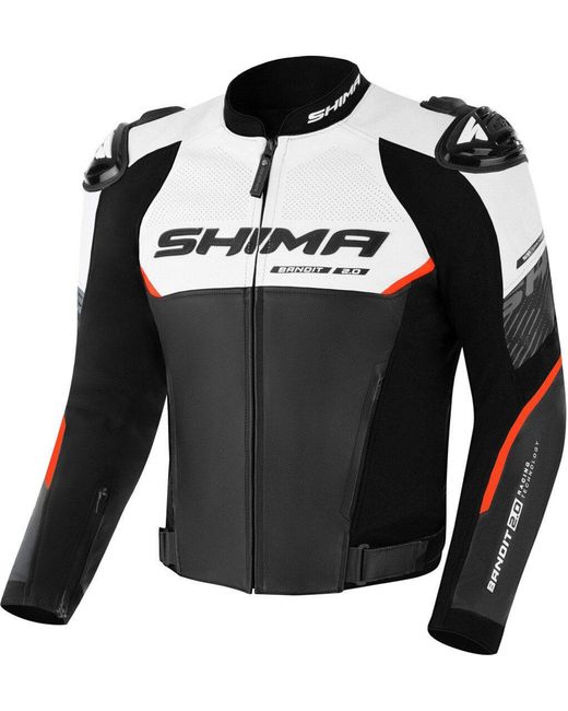 Shima Motorradjacke Bandit 2.0 perforierte Motorrad Lederjacke in Black für Herren