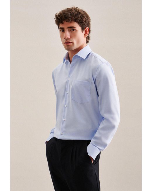 Seidensticker Businesshemd Regular Extra langer Arm Kentkragen Uni in Blau  für Herren | Lyst DE | Klassische Hemden