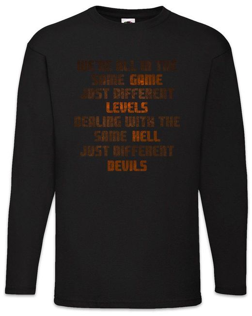 Urban Backwoods Langarmshirt Different Levels Dealing With Langarm T-Shirt Red Beauty in the Broken in Black für Herren