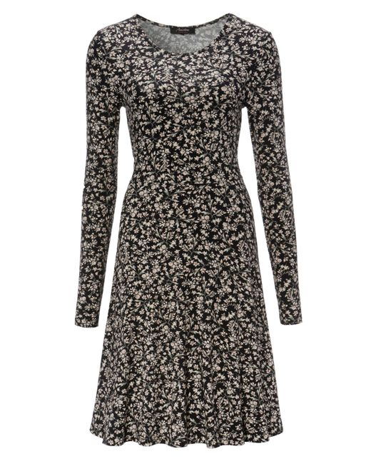Aniston CASUAL Gray Jerseykleid mit zartem Blumendruck