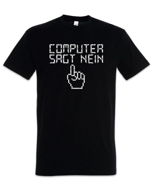 Urban Backwoods Print- Computer Sagt Nein T-Shirt Programmierer Informatiker Nerd in Black für Herren