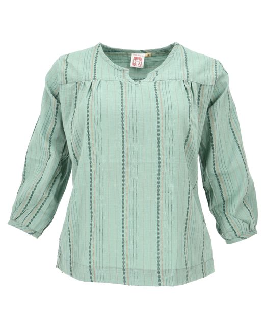 Guru-Shop Green Longbluse Leichte Baumwollbluse, Boho Schlupfbluse mit.. alternative Bekleidung