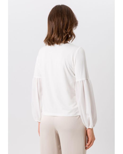 Tuzzi White Langarmshirt mit weitem Ärmel