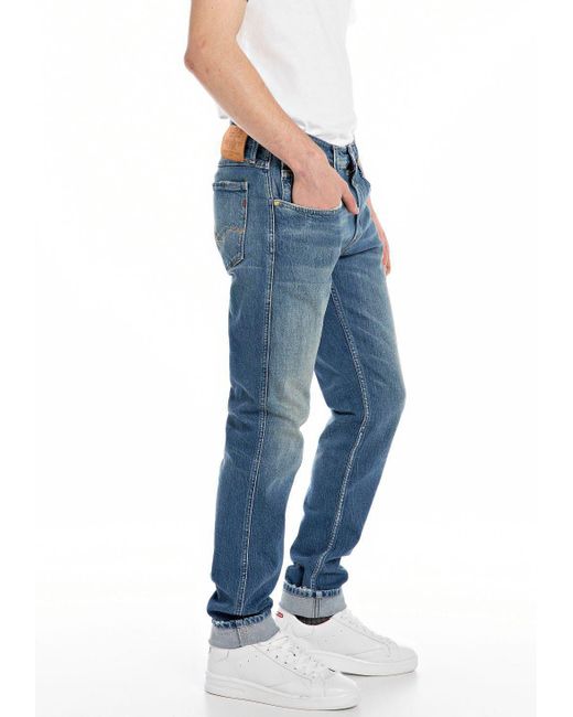 Replay Slim-fit-Jeans ANBASS HYPERFLEX BIO in Blue für Herren