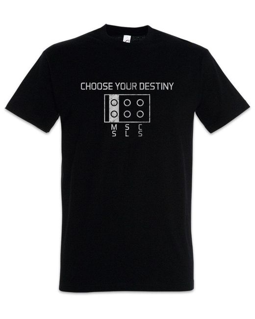 Urban Backwoods Print- Choose Your Destiny T-Shirt Plug Nerd Geek MSC SLS Computer in Black für Herren