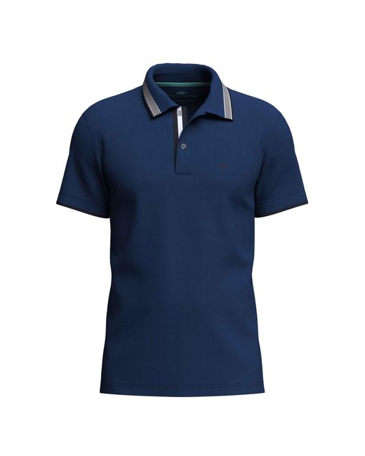 Fynch-Hatton Poloshirt Polo, contrast tippi in Blue für Herren