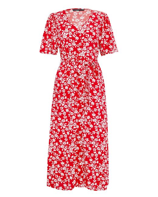 Threadbare Red Sommerkleid Fruit Pastill mit Bindegürtel
