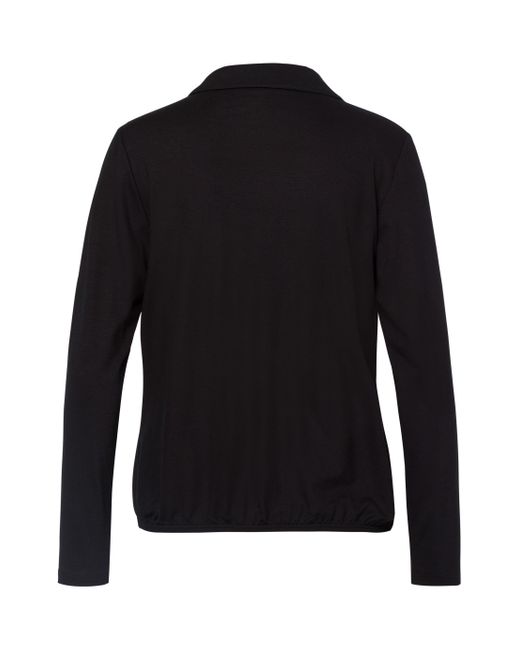 FRANK WALDER Black Langarm-Poloshirt