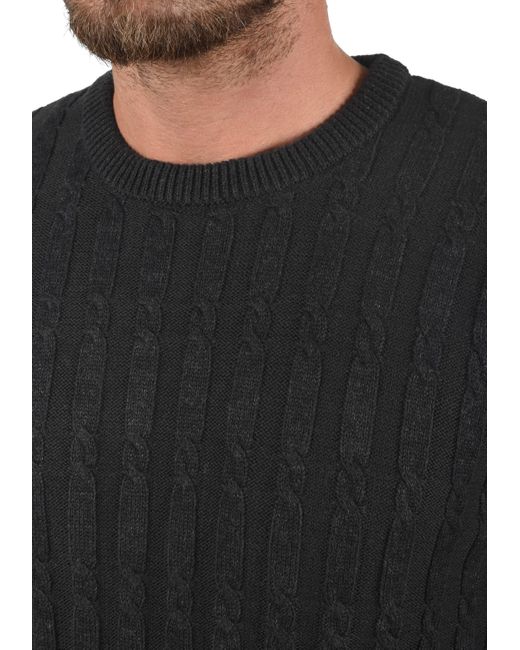 INDICODE Strickpullover IDPauletta Strickpulli aus Grobstrick in Black für Herren