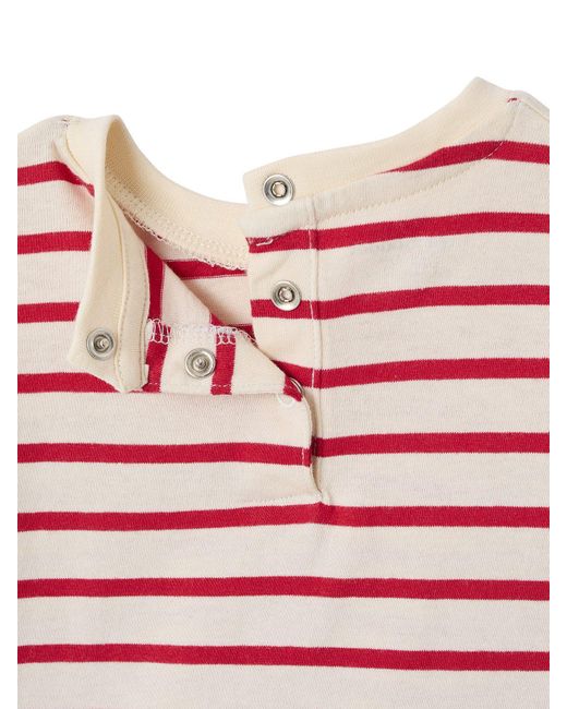 VERTBAUDET Langarmshirt Gestreiftes Baby Shirt mit Druckknöpfen hinten in Red für Herren