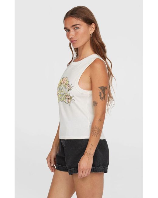 O'neill Sportswear White ' Tanktop O`NEILL Tank Top Summer Must Have Graphic Creme S